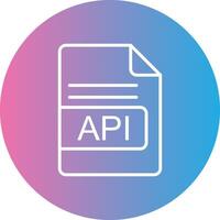 API File Format Line Gradient Circle Icon vector