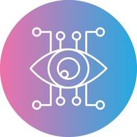 Eye Recognition Line Gradient Circle Icon vector