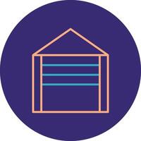 Garage Line Two Color Circle Icon vector