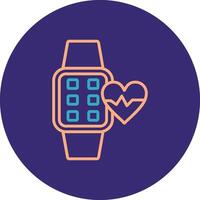 Heart Rate Line Two Color Circle Icon vector