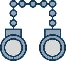Hand Cuffs Line Filled Grey Icon vector