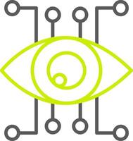 Eye Recognition Line Two Color Icon vector