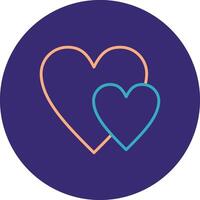 Heart Line Two Color Circle Icon vector