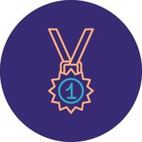 Medal Line Two Color Circle Icon vector