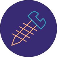 Screw Line Two Color Circle Icon vector
