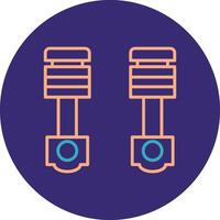 Pistons Line Two Color Circle Icon vector