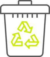 Recycle Bin Line Two Color Icon vector