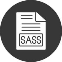 Sass Glyph Inverted Icon vector