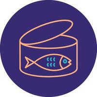 Tuna Line Two Color Circle Icon vector