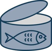 Tuna Line Filled Grey Icon vector