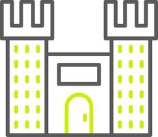 Castle Line Two Color Icon vector