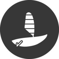 Windsurfing Glyph Inverted Icon vector