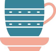 Tea Cup Glyph Two Color Icon vector