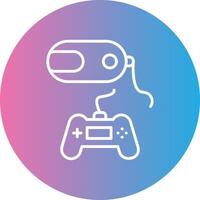 Vr Game Line Gradient Circle Icon vector