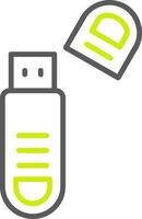 icono de línea usb de dos colores vector