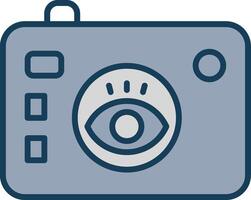 Camera Line Filled Grey Icon vector