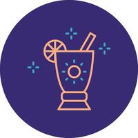 Cocktail Line Two Color Circle Icon vector