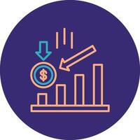 Losses Line Two Color Circle Icon vector