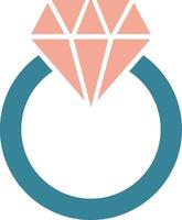 Diamond Ring Glyph Two Color Icon vector