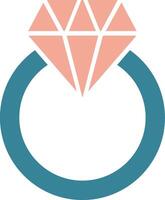 Diamond Ring Glyph Two Color Icon vector