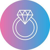 Diamond Ring Line Gradient Circle Icon vector