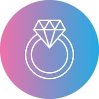 Diamond Ring Line Gradient Circle Icon vector