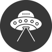 Ufo Glyph Inverted Icon vector