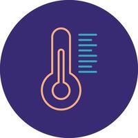 Thermometer Line Two Color Circle Icon vector