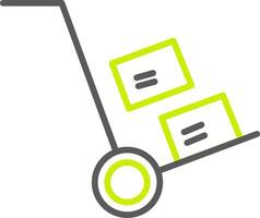 Hand Truck Line Two Color Icon vector