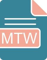 MTW File Format Glyph Two Color Icon vector