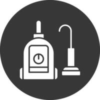 Vacuum Cleaner Glyph Inverted Icon vector