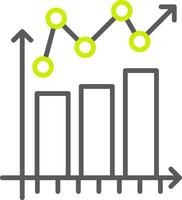 Bar Chart Line Two Color Icon vector