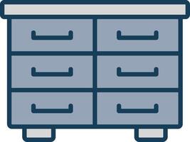 Cabinet Line Filled Grey Icon vector