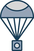 Parachute Line Filled Grey Icon vector