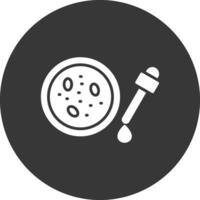 Petri Dish Glyph Inverted Icon vector