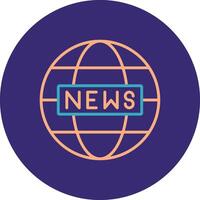 World News Line Two Color Circle Icon vector