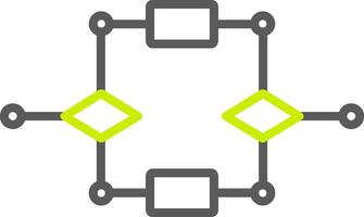 Algorithm Line Two Color Icon vector