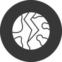 Earth Quake Glyph Inverted Icon vector