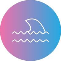 Ocean Waves Line Gradient Circle Icon vector