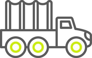 icono de dos colores de la línea de camiones vector