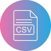 CSV File Format Line Gradient Circle Icon vector