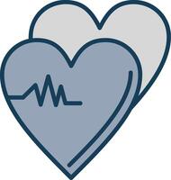 Heart Line Filled Grey Icon vector