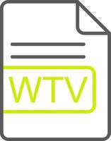 wtv archivo formato línea dos color icono vector