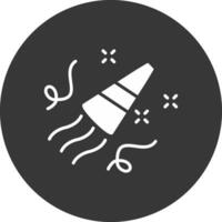 Party Horn Glyph Inverted Icon vector