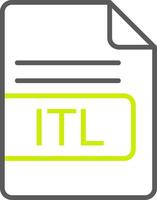 ITL File Format Line Two Color Icon vector