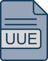 UUE File Format Line Filled Grey Icon vector