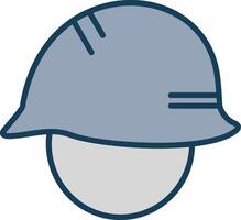 casco línea lleno gris icono vector