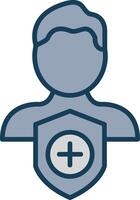 Security Admin Line Filled Grey Icon vector