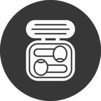 Earbuds Glyph Inverted Icon vector
