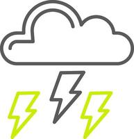 Lightning Line Two Color Icon vector